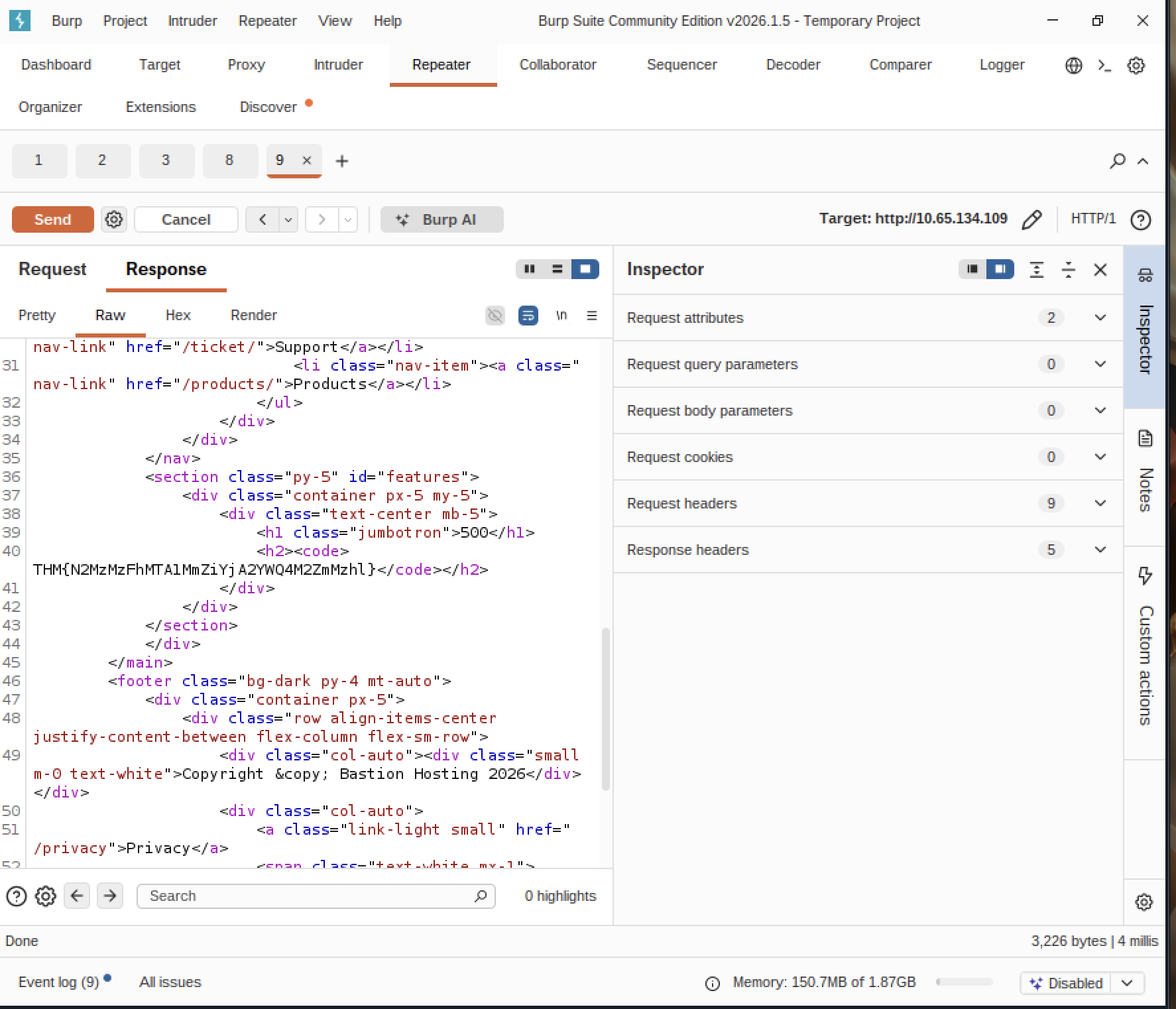 SQL query exposed in error response